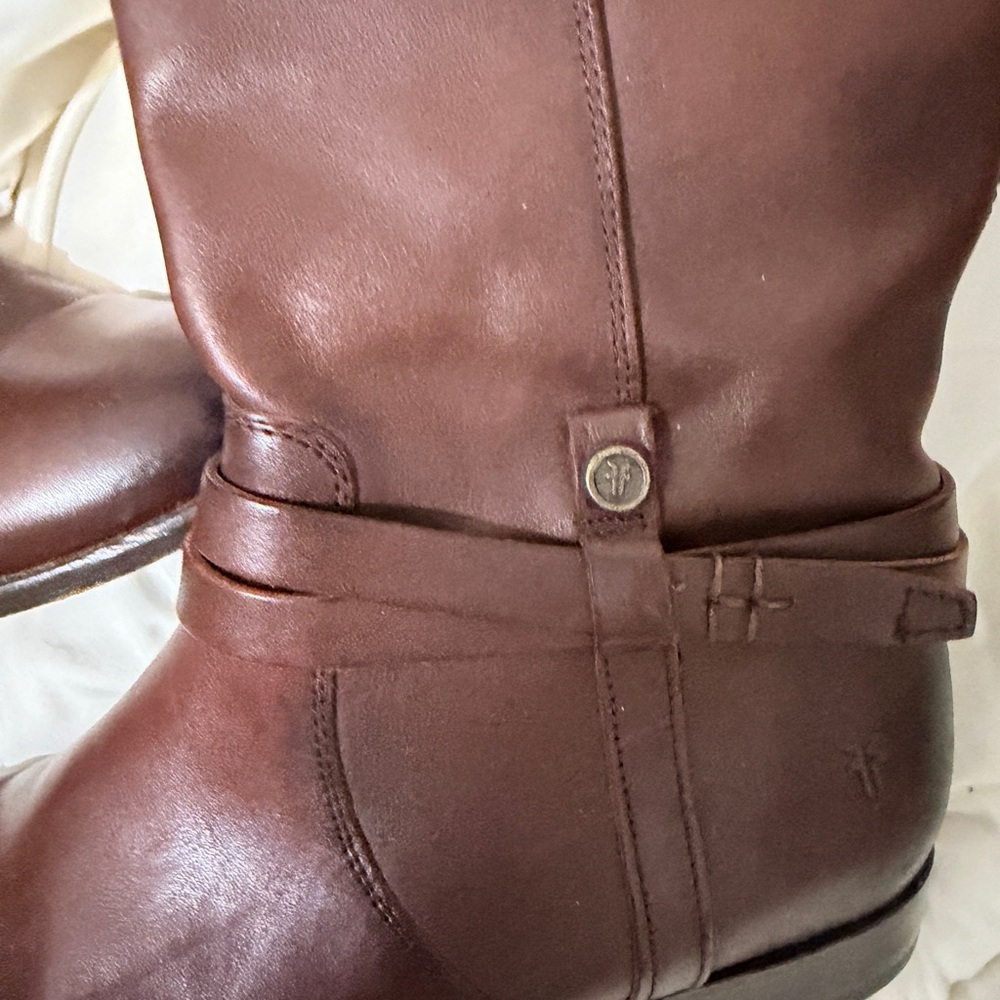 Frye Brown Leather Tall, Knee Boots - Picture 7 of 10